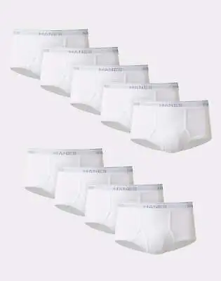 Hanes Men Brief 9-Pack Comfort Flex Waistband White FreshIQ ComfortSoft Sz S-2XL • $17.38