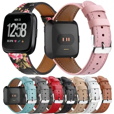 For Fitbit Versa 2 1 Lite Genuine Leather Watch Band Strap Buckle Wristband Belt • $16.99