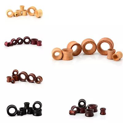 £3.47 • Buy Wood Ear Tunnel Hollow Wooden Stretcher Saddle Taper Double Flare Single Or Pair