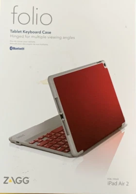 $19.95 • Buy Ipad Air 2 Computer Case Zagg Folio Tablet Keyboard Crimson