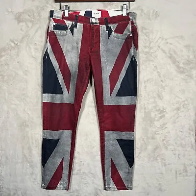 Hudson Jeans Krista Crop Skinny Jeans Union Flag Jack Size 27 • £29.26