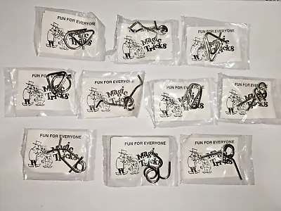 Set 10 Metal Wire Mini Puzzles Pack Size 6x4 Cm At Least 8 Are Different • £4.95