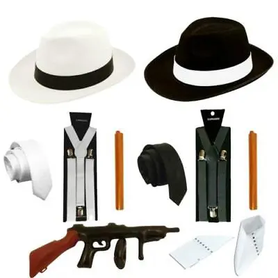 GANGSTER FANCY DRESS COSTUME ACCESSORY GATSBY 20s 1920s MAFIA                    • £3.99