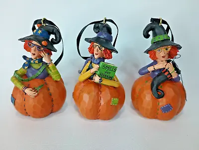 Witches Sewing And Knitting Crafting  Figurines Set Of 3 Halloween Hanging  • $12.95
