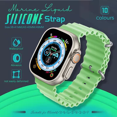 Silicone Ocean Band Strap Loop For Apple Watch IWatch Ultra Series 9 8 7 6 5 4 3 • $5.35