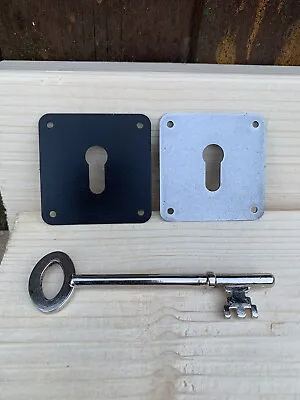 £3.29 • Buy Key Hole Cover Escutcheon (PAIR)       50mm Square Gate,Door (silver) (black)
