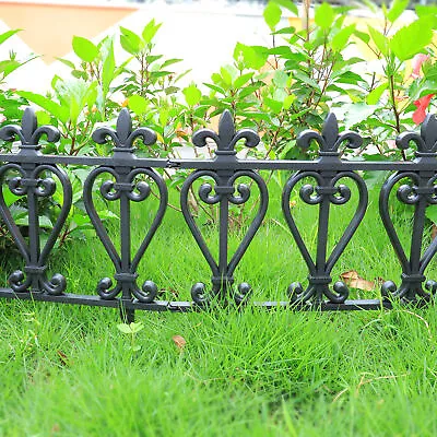 Gardman Path & Border Lawn Edging Beds Black Coated Steel Fence Garden Panel • £9.95