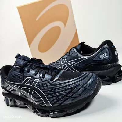 Asics Gel Quantum 360 Men US 12 Black Blue Iron Grey Retro Sport Style Mesh Run • $96