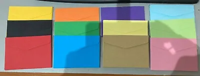 Mini Coloured Envelopes 60 Pcs Small Envelopes 12 Assorted Colours For Greeting • £6.99