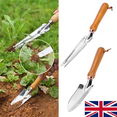 Weeder Wooden Handle Garden Shovel Planting Weeding Hand Stainless Steel Tool UK • £7.01