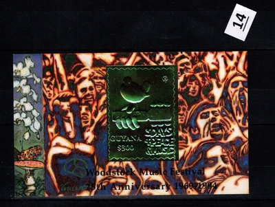 $0.01 • Buy / Guyana - Mnh - Music Festival - Peace - Music - Bird - Mushroom - Butterfly