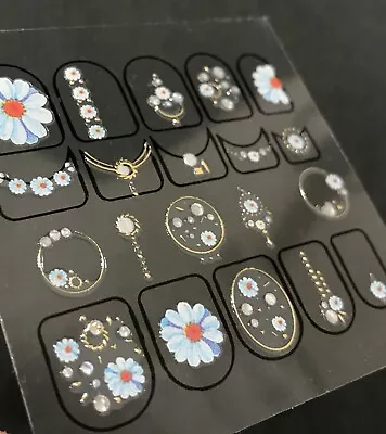 3D Rhinestone Nail Art Stickers Daisy Flowers Nail Decor Crystal Jewel AU • $4.99