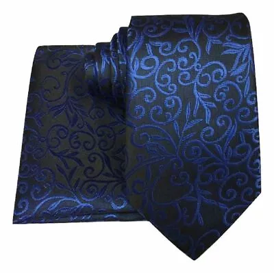 Royal Blue Collection Woven Paisley Jacquard Silky Knitted Satin Tie Wedding Lot • £7.99
