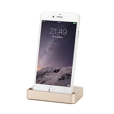 Docking Station IPHONE X 8 7 6 6S Plus 5C 5S Se IPod Charge Stand Data Sync Gold • £9.79