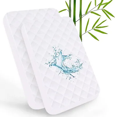 Soft Bamboo Waterproof Mainstream Bassinet Mattress Pad Cover 2 Pack 33 X17 X3  • $19.99