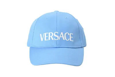 Versace Unisex Logo Embroidered Blue Baseball Cap Hat Size 60 • $149.99