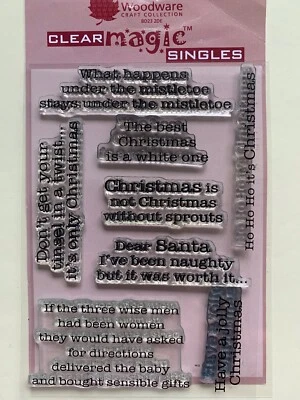 £2 • Buy Woodware Clear Stamp Set Christmas Messages