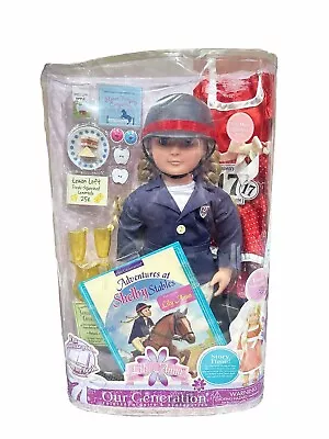 OUR GENERATION LILY ANNA DOLL 18  SHELBY STABLES Blue Equestrian Set New 18” • $112.06