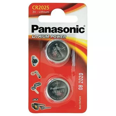 Panasonic 2Pcs Lithium-Ion Coin Cell Blister-Pack Battery 3 V CR2025 NEW • £2.99