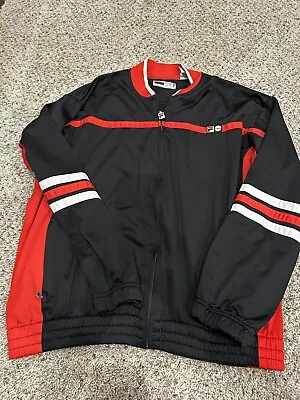 FILA SPORT Warm Up Jacket Mens Size L Black W Red • $4.99