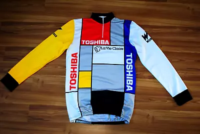 Vintage 1987 Toshiba La Vie Claire Cycling Shirt Jersey Size 5 Trikot Longsleeve • $59.99