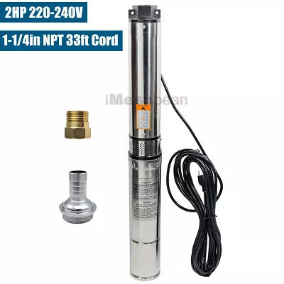 4  Deep Well Submersible Pump2HP220V 35 GPM 400FT Max 60HzStainless Steel • $137.99