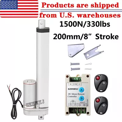 Heavy Duty 8  Linear Actuator 330lbs DC Motor W/ Remote Control For Medical Lift • $67.49