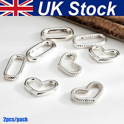 2X 925 Sterling Silver Oval Lobster Clasps Connector For Bracelet Necklace Make • £11.96