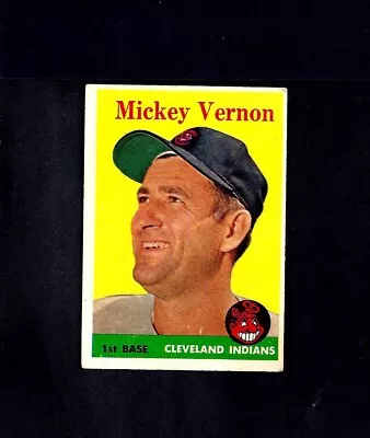 1958 Topps #233 Mickey Vernon-1--indians--no Creases--vg/ex/ex • $2.99