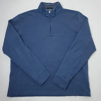 HUGO BOSS 1/4 Quarter Zip Pullover Mens L Sport Blue Knit Sweatshirt Sweater • $15.88