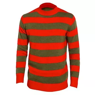 £15.99 • Buy Ladies Horror Freddy Krueger Style Halloween Red Green Stripe Knitted Jumper Top