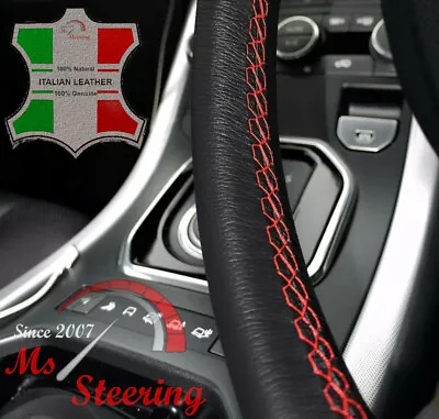 For Dodge Magnum 05-08 Black Leather Steering Wheel Cover Red Stit • $48.96