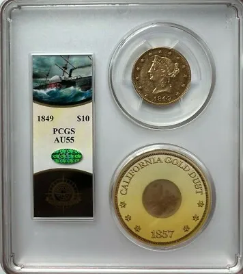 Ss Central America Ssca 1849 Eagle Pcgs Au55 Cac W/ Pinch  2nd Recov. Shipwreck  • $7979.79