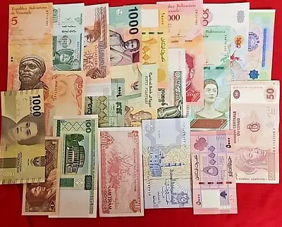 🔥 Mixed Lot 20 Different World Paper Money Banknotes Currency Unc • $9.99