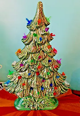 NEW WINDOW Ceramic CHRISTMAS TREE From Vintage Nowell MOLD   1980's 17  Tall • $52