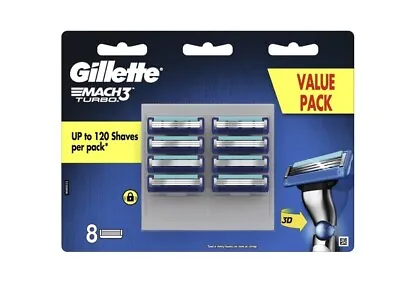 Gillette Mach3 Turbo 3d Blades 8 Pack • $26.95