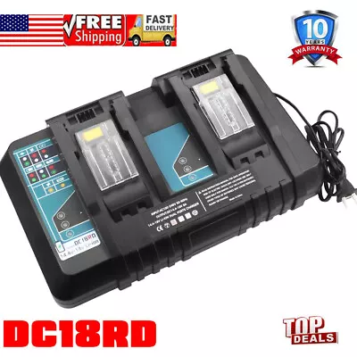 Fast Rapid Dual Twin Port Battery Charger For Makita DC18RD Li-ion LXT 14.4V/18V • $33