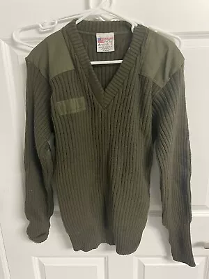 Vintage Commando By Jack Young Sweater Mens Large L Green Wool USA Made Military • $20.49