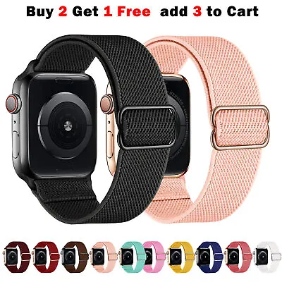 $1.99 • Buy Adjustable Nylon IWatch Strap Band For Apple Watch Series 6 5 4 3 SE 38 40 42 44