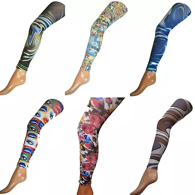 Pop Art Festival FOOTLESS Tights Alternative Patterned Printed 60's 70's Vintage • £11.95