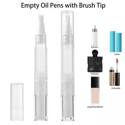 With Brush Tip Empty Oil Pens 3ml Cosmetic Lip Gloss Container  Beauty • $6.38