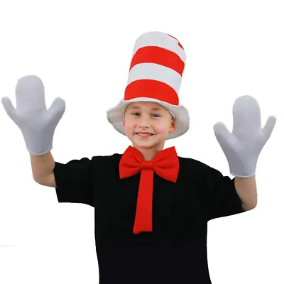 Crazy Cat In Hat Costume Set Dr Seuss World Book Day Character Fancy Dress • £5.99