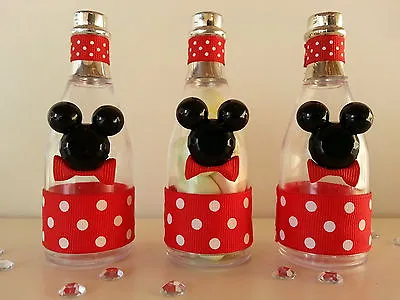 12 Mickey Mouse Fillable Champagne Bottles Baby Shower Favors Prizes Games Decor • $19.99