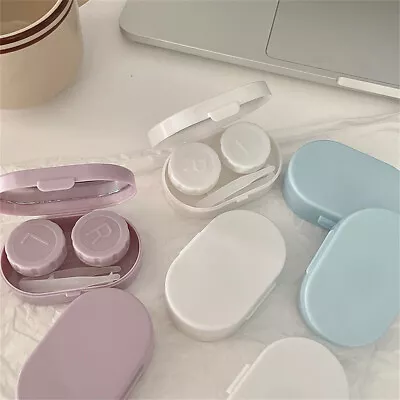 £2.42 • Buy Mini Contact Lens Case Holder Storage Eye Care Container With Mirror Lenses Box 