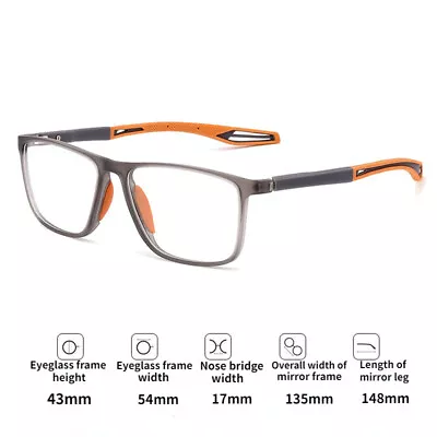 Mens TR90 Anti-blue Light Square Reading Glasses Sport Lightweight 1 1.5 2.5 2  • $6.89