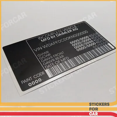 Mercedes-Benz (DAIMLER) Sprinter VIN Stickers Quality Vinyl Duplicate Replica !! • $25