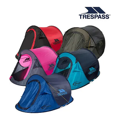 Trespass 2 Man Pop Up Tent Waterproof For Camping Hiking Festival Swift • £49.99