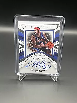 2022-23 Panini Immaculate Rasheed Wallace Signatures Auto #7/75 Detroit Pistons • $44.99