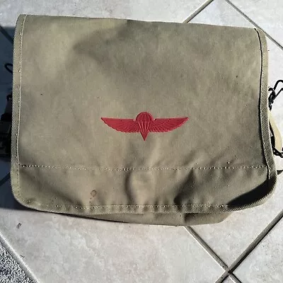 Vintage Israel Paratrooper Bag Military Canvas Messenger Parachute Israel Rare • $40