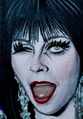 Original Elvira Aceo Miniature Art Sketch Card Drawing  • £4.99